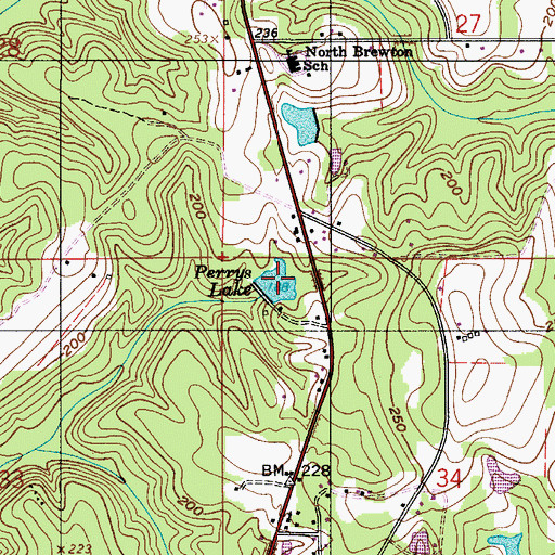 Topographic Map of Perrys Lake, AL