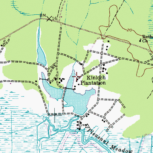 Topographic Map of Kinloch Plantation, SC