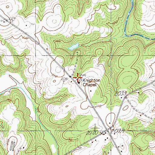 Topographic Map of Knighton Chapel, SC