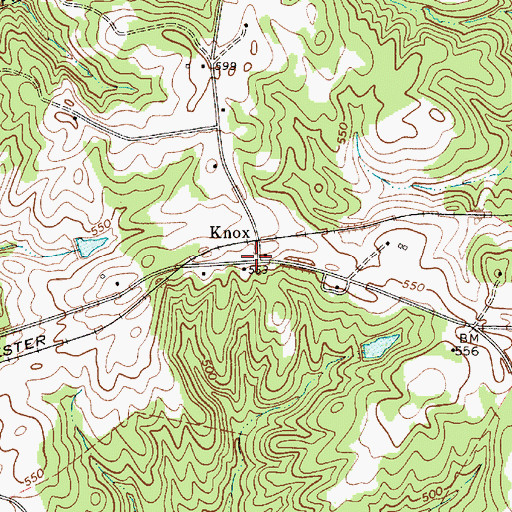 Topographic Map of Knox, SC