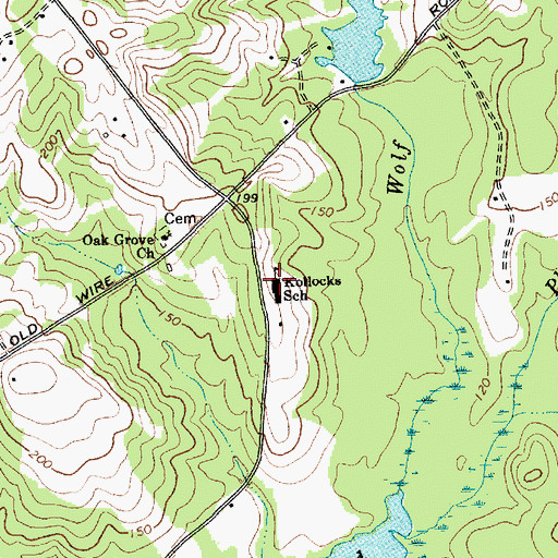 Topographic Map of Kollocks School, SC