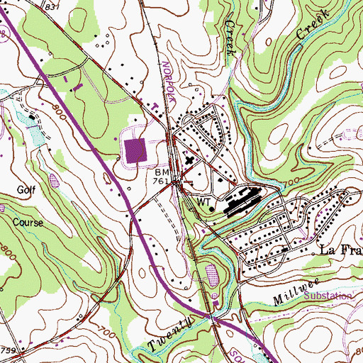 Topographic Map of La France, SC