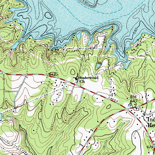 Topographic Map of Lakewood Baptist Church, SC