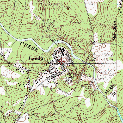 Topographic Map of Lando, SC