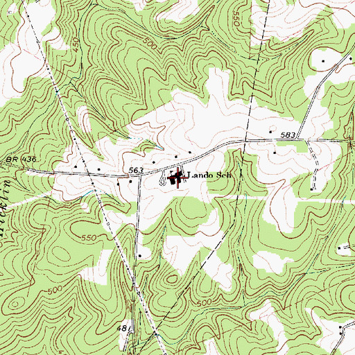 Topographic Map of Lando School, SC