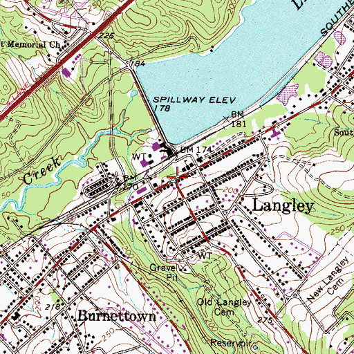 Topographic Map of Langley, SC