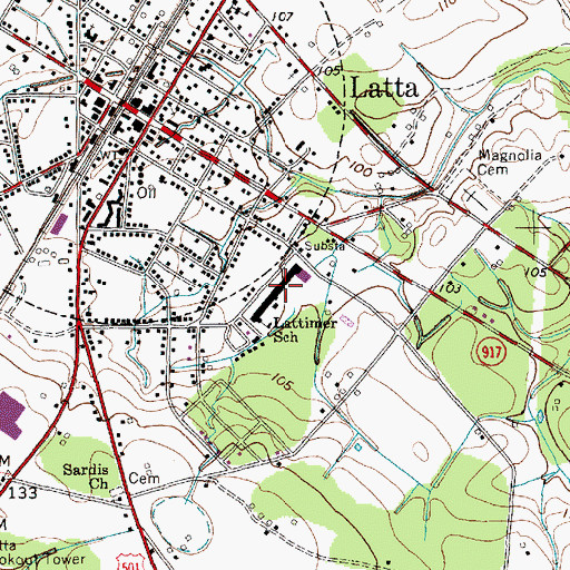 Topographic Map of Lattimer School, SC