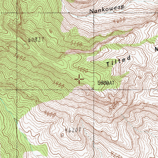 Topographic Map of Tilted Mesa, AZ