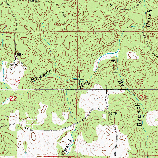 Topographic Map of Persimmon Branch, AL