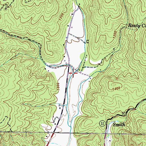 Topographic Map of Laurel Creek, SC