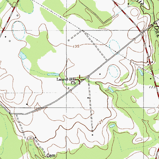 Topographic Map of Laurel Hill Church, SC