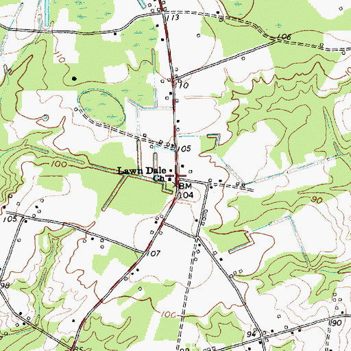 Topographic Map of Lawn Dale Church, SC