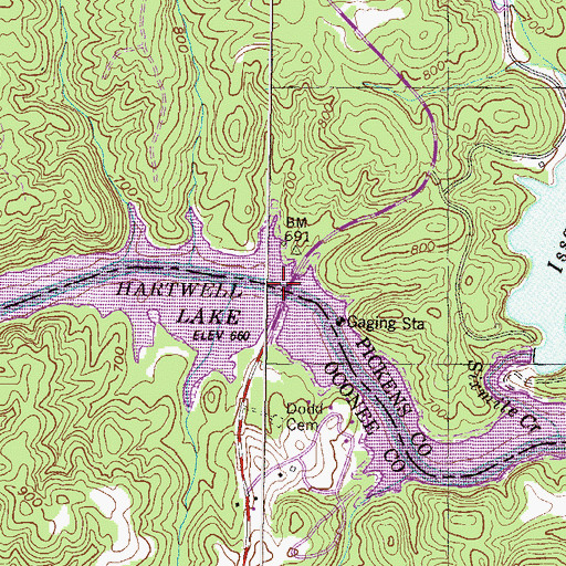 Topographic Map of Lawrence Bridge, SC
