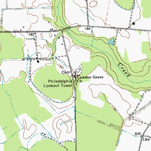 Topographic Map of Lawson Grove Church, SC