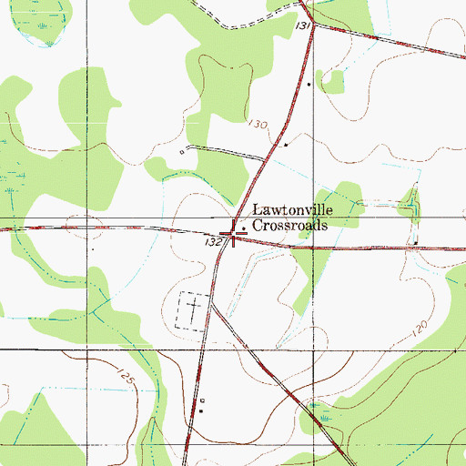Topographic Map of Lawtonville Crossroads, SC
