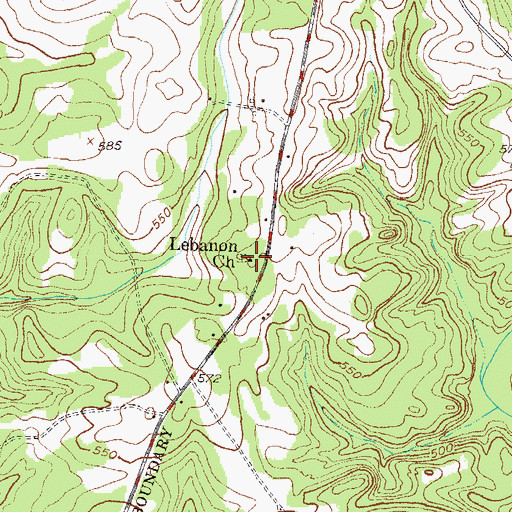 Topographic Map of Lebanon Presbyterian Church, SC