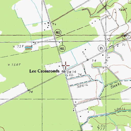 Topographic Map of Lee Crossroads, SC