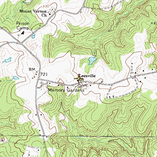 Topographic Map of Leesville Church, SC