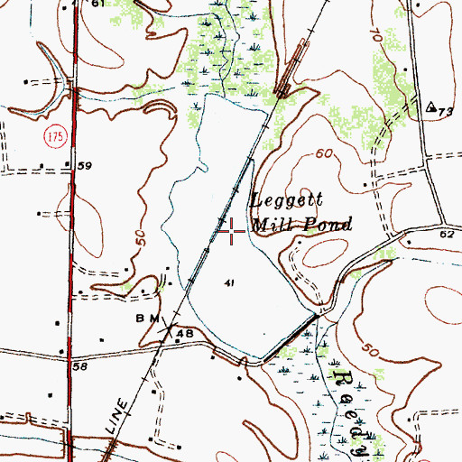 Topographic Map of Leggett Mill Pond, SC