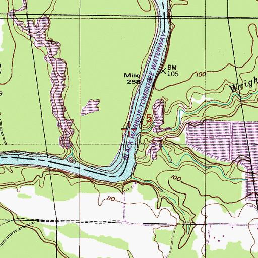 Topographic Map of Peter Creek, AL