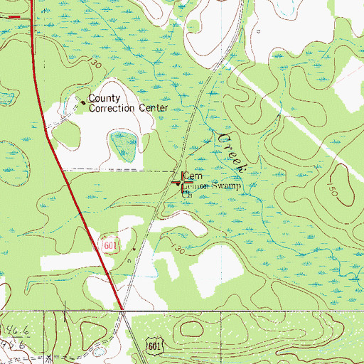 Topographic Map of Lemon Swamp Baptist Church, SC