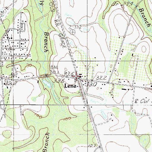 Topographic Map of Lena, SC