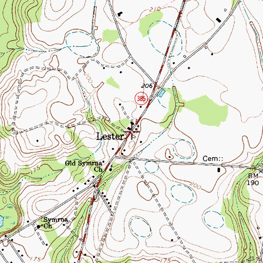 Topographic Map of Lester, SC