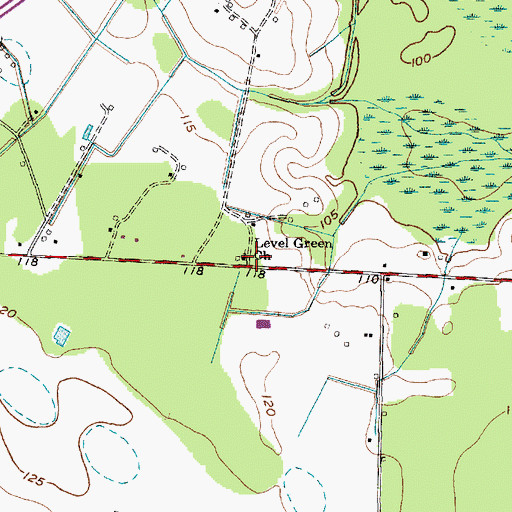 Topographic Map of Level Green Church, SC