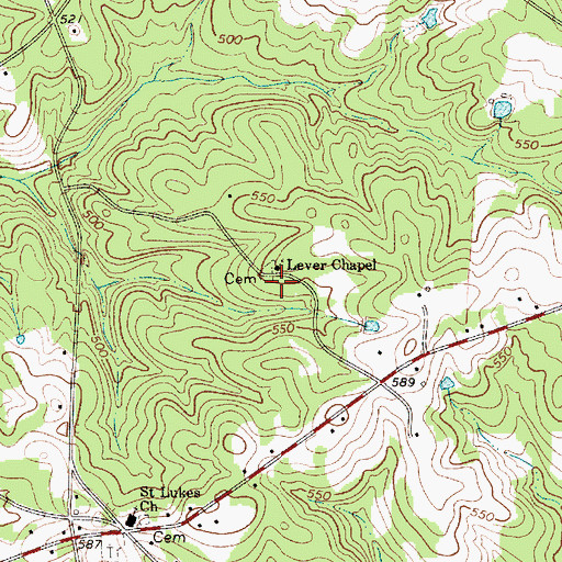 Topographic Map of Lever Chapel, SC