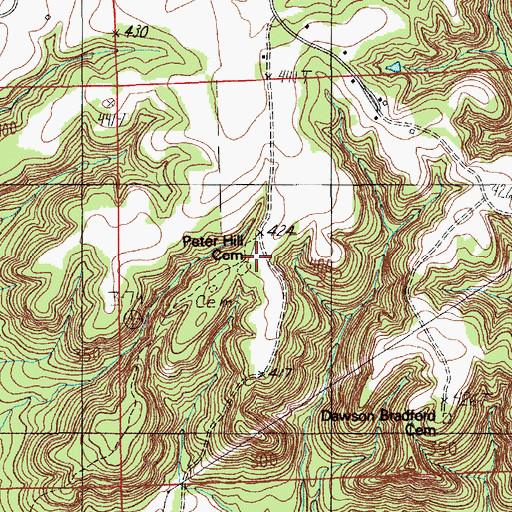 Topographic Map of Peter Hill Cemetery, AL