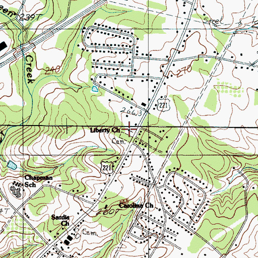 Topographic Map of Liberty United Methodist Church, SC