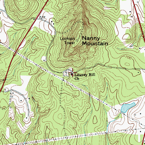Topographic Map of Liberty Hill Church, SC