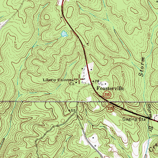 Topographic Map of Liberty Universal Church, SC