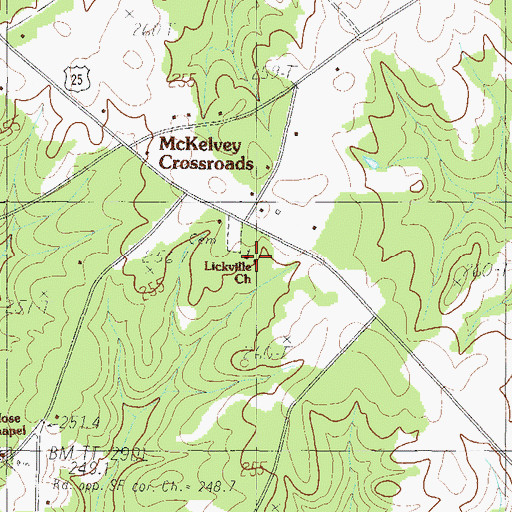 Topographic Map of Lickville Presbyterian Church, SC