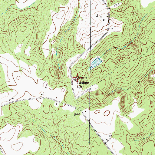 Topographic Map of Lisbon Church, SC