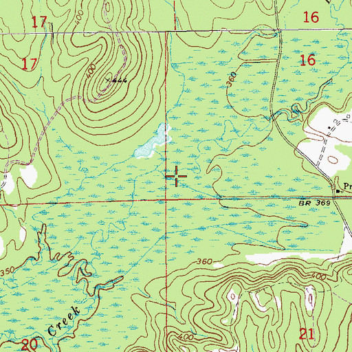 Topographic Map of Peters Branch, AL