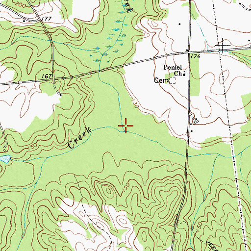 Topographic Map of Little Bear Creek, SC