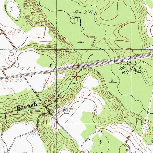 Topographic Map of Little Bull Swamp, SC