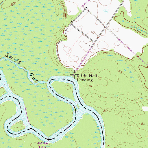 Topographic Map of Little Hell Landing, SC