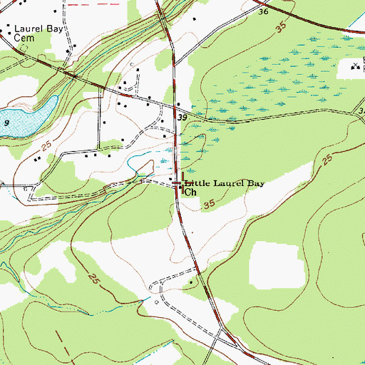 Topographic Map of Little Laurel Bay Church, SC