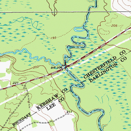 Topographic Map of Little Lynches River, SC