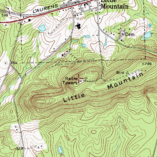 Topographic Map of Little Mountain, SC