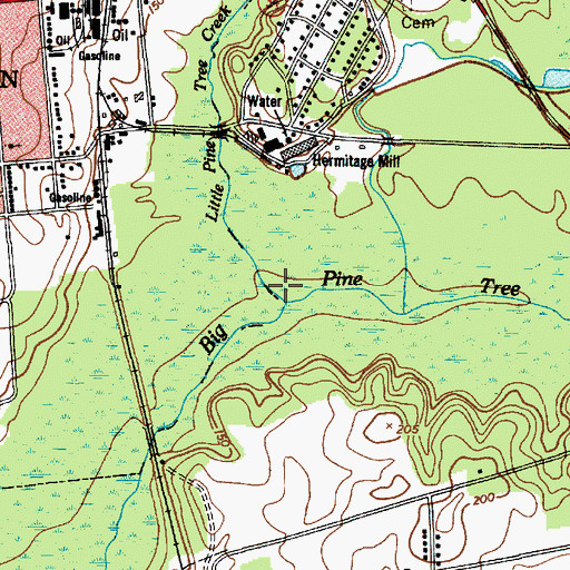 Topographic Map of Little Pine Tree Creek, SC