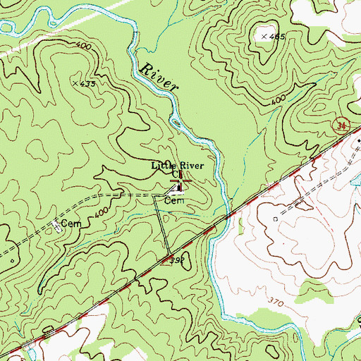 Topographic Map of Little River Church, SC