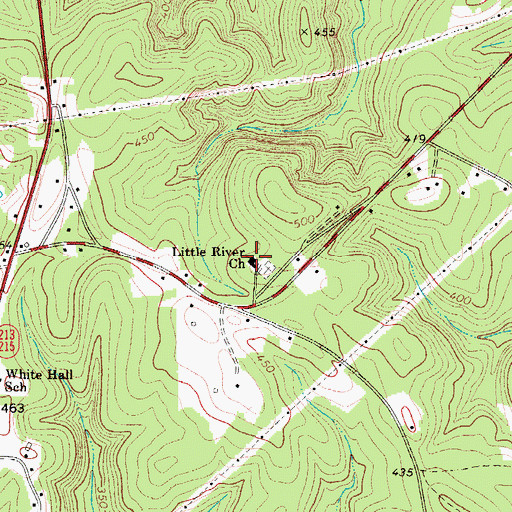 Topographic Map of Little River Church, SC
