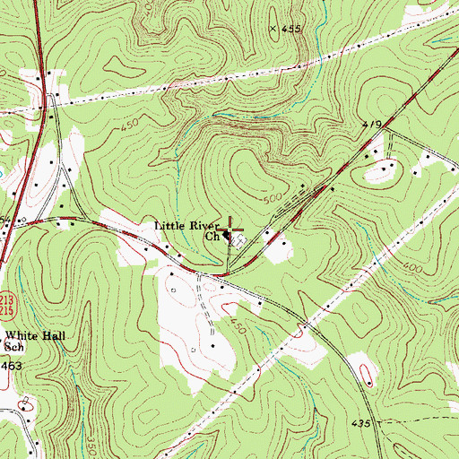 Topographic Map of Little River Church, SC