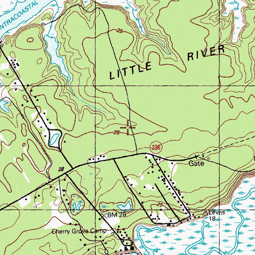 Topographic Map of Little River Neck, SC
