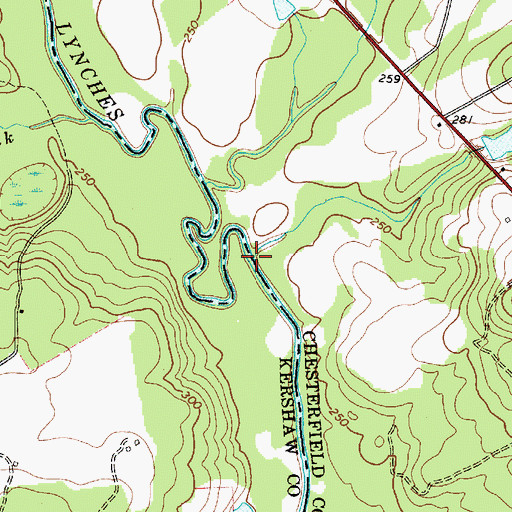 Topographic Map of Little Sandy Creek, SC