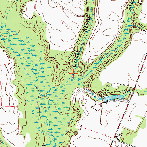Topographic Map of Little Stony Run Branch, SC