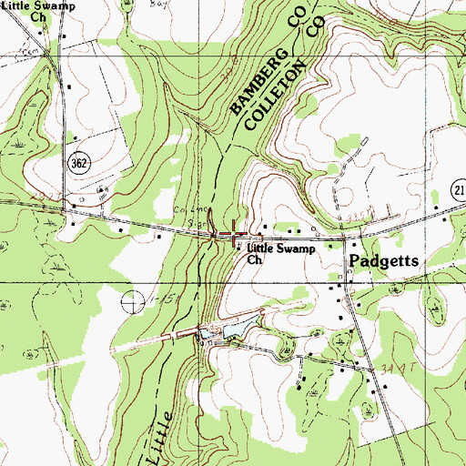 Topographic Map of Little Swamp Baptist Church, SC